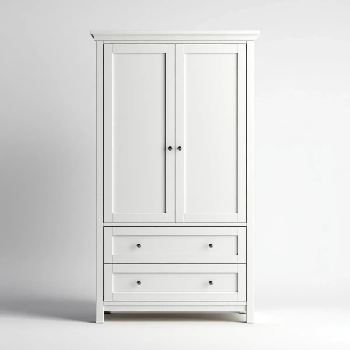 Kleiderschrank Weiß 90 x 50 x 190 cm MDF rechteckig mit 2 Türen und 2 Schubladen