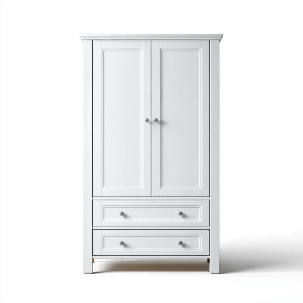 Kleiderschrank Weiß 100 x 55 x 190 cm MDF und Kiefernholz rechteckig mit 2 Türen und 2 Schubladen