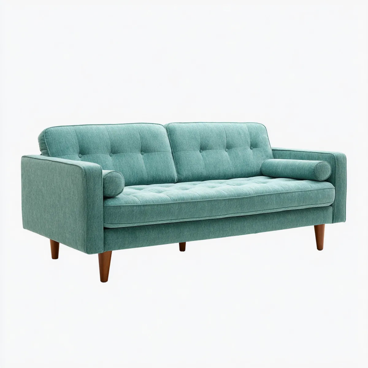 3-Sitzer Sofa Türkis 210 x 86 x 86 cm Polyesterbezug gerade Form