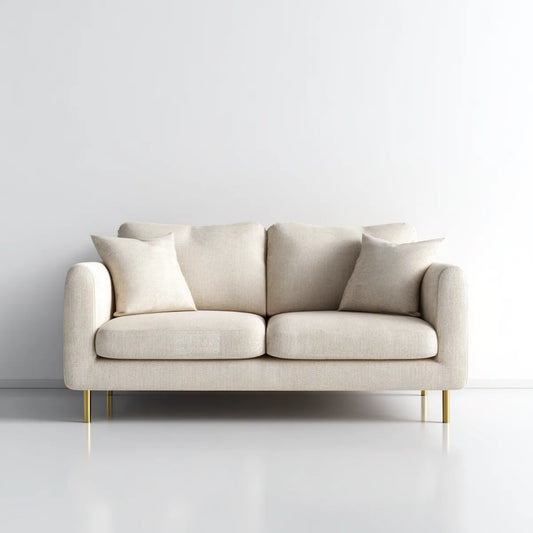 2-Sitzer Sofa Creme 180 x 85 x 82 cm Polyester Rechteckig